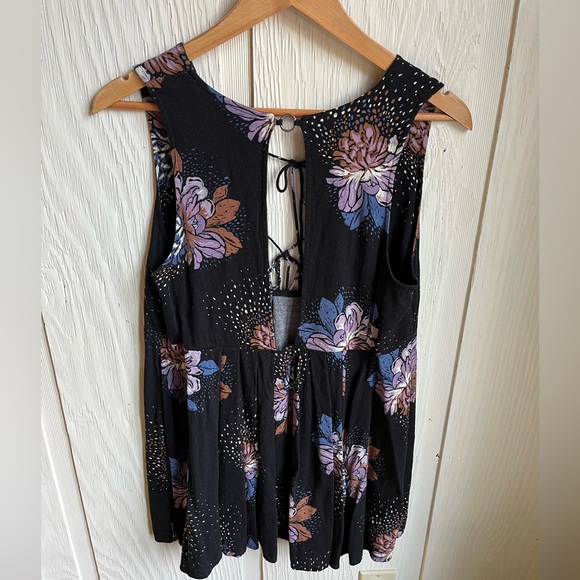 Free People Lovely Day Black Floral Print Dress - Picture 9 of 10